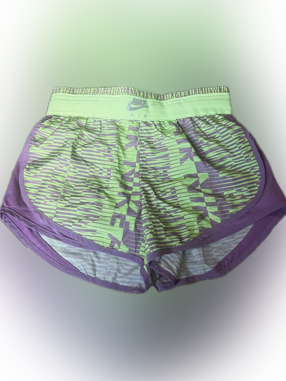 Nike Women's Lime Green & Purple Athletic Shorts